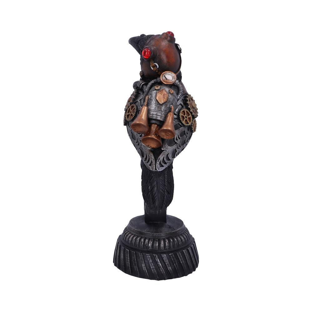 Steampunk Raven Statue - Victorian Mechanical Bird Figurine Gothic Home Decor 24cm