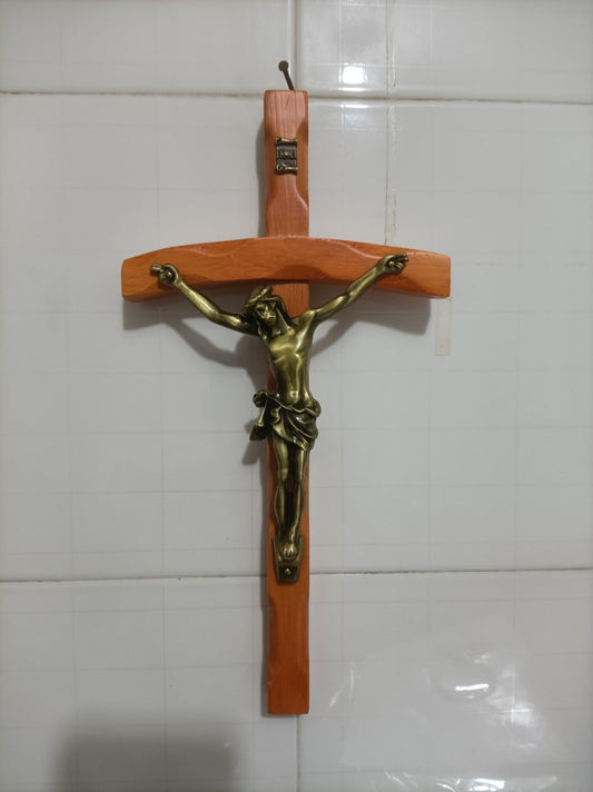 Solid wood alloy jesus cross