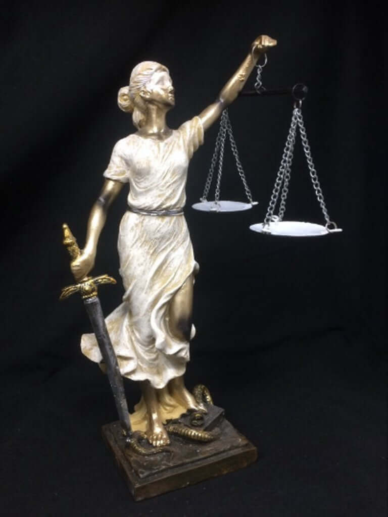 Themis Blind Lady of Justice Statue Lawyer Judge Gift Sculpture Office Ornament Home Decoration