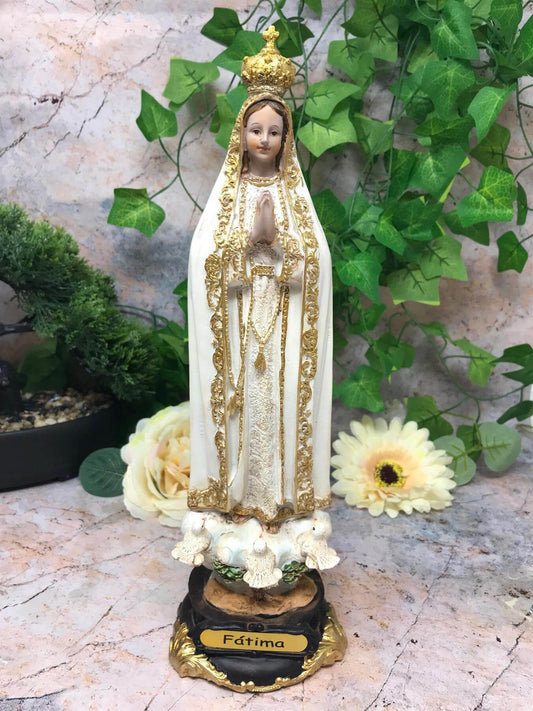 Blessed Virgin Mary Our Lady of Fatima Statue Ornament Figurine Coloured Sculpture Figure