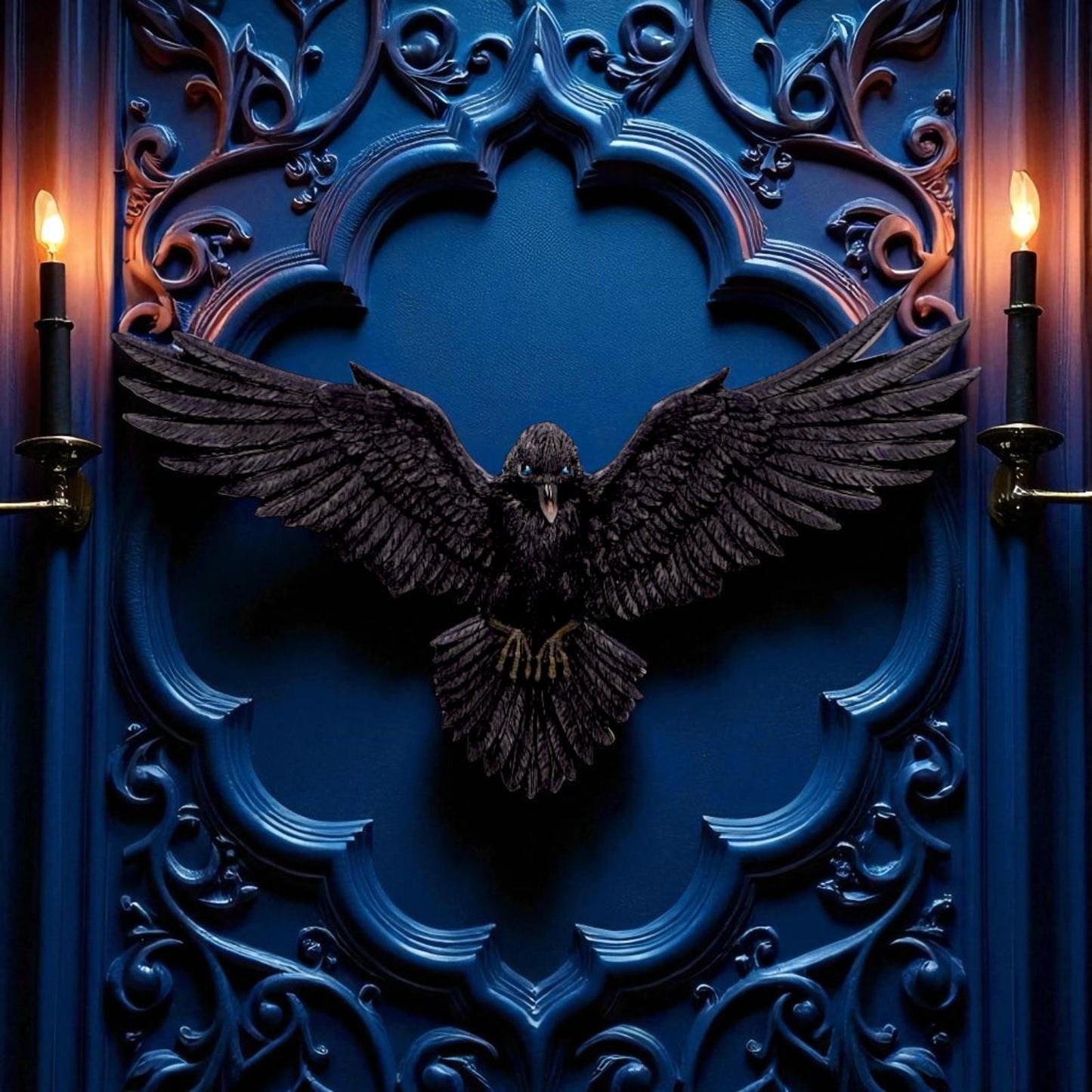 Mystical Black Raven Wall Ornament Decoration Fantasy Gothic Plaque  Art Decor
