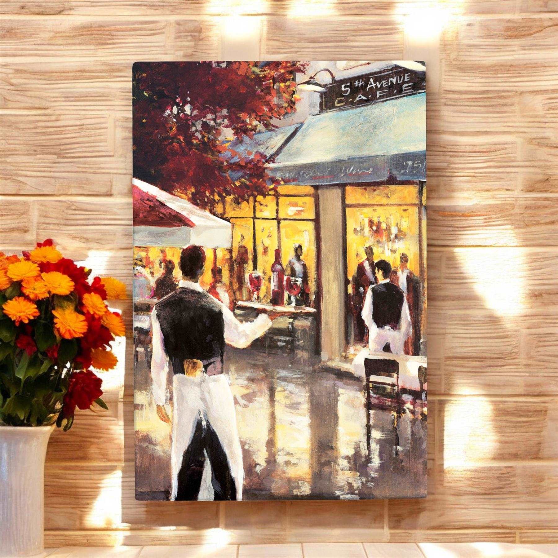 5TH AVENUE CAFÉ Ceramic Art Tile by Brent Heighton 30x20 cm – Ready to Hang Wall Art Tile with Box