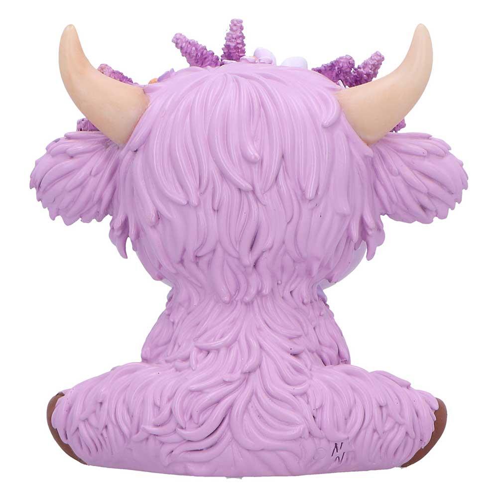 Moo Crew Hyacinth Purple Flower Cow Figurine Cute Farmhouse Ornament Decor