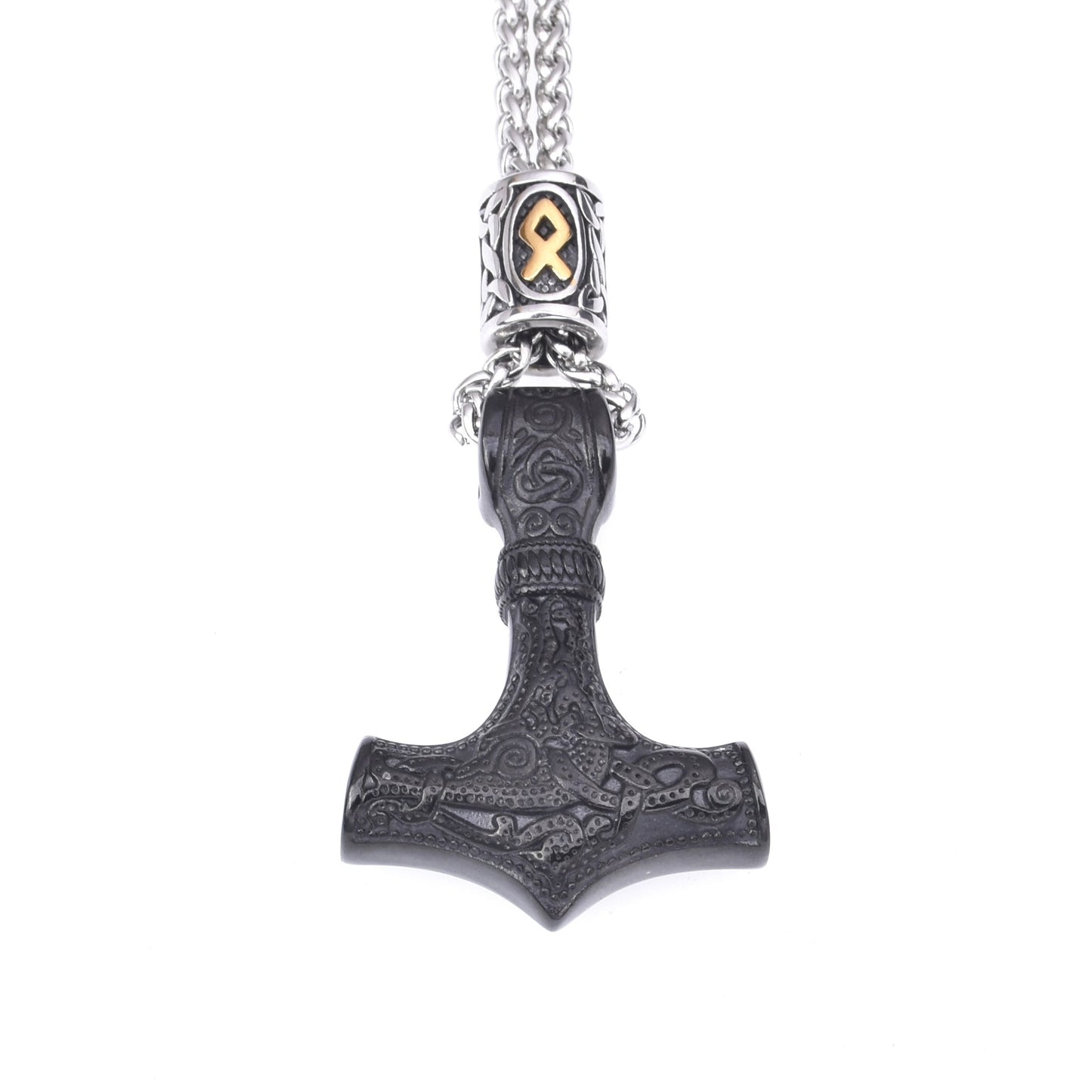 Stainless Steel Viking Impactor Pendant Necklace