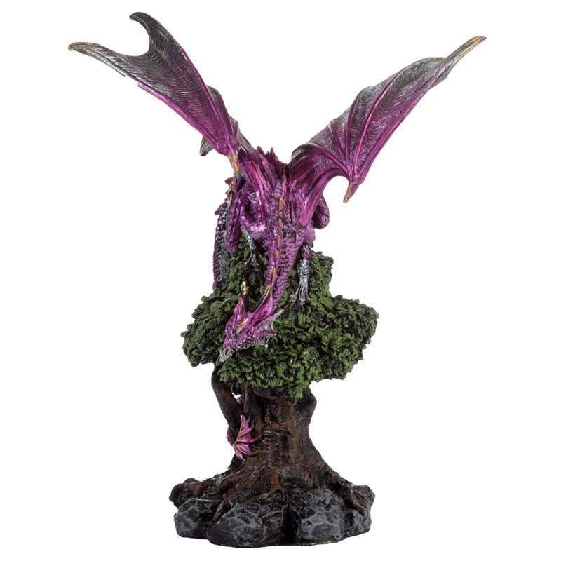 Majestic Purple Gothic Dragon Figurine Large Resin Fantasy Statue Ornament 31 cm