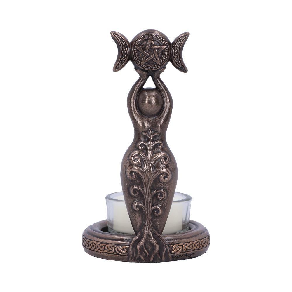 Triple Goddess Tealight Holder Wiccan Altar Decor Pagan Spiritual Alter ornament Statue