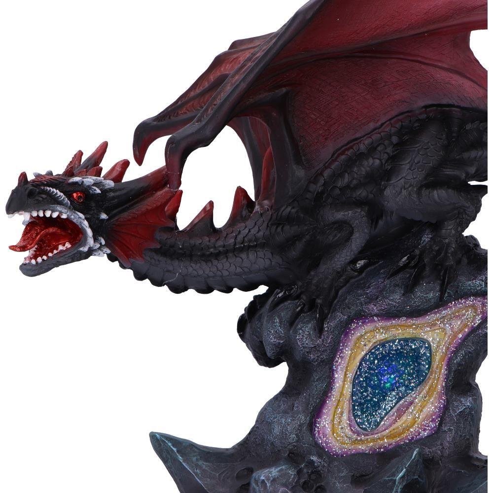 Majestic Fantasy Dragon Figurine with LED Light Up Base Mystical Crystal Core Art Decor