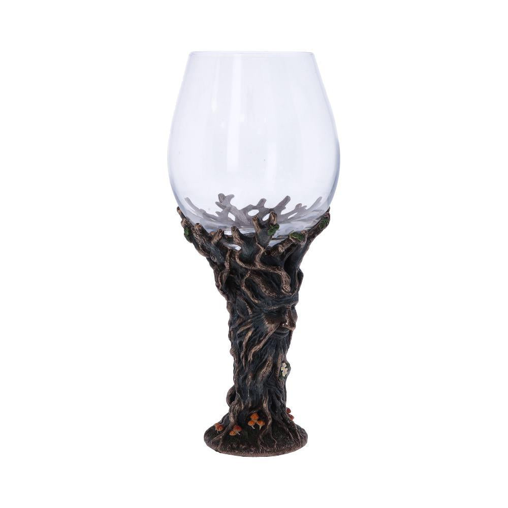 Spirit of the Forest Goblet Ancient Green Man Chalice Pagan Glass Wiccan Decor