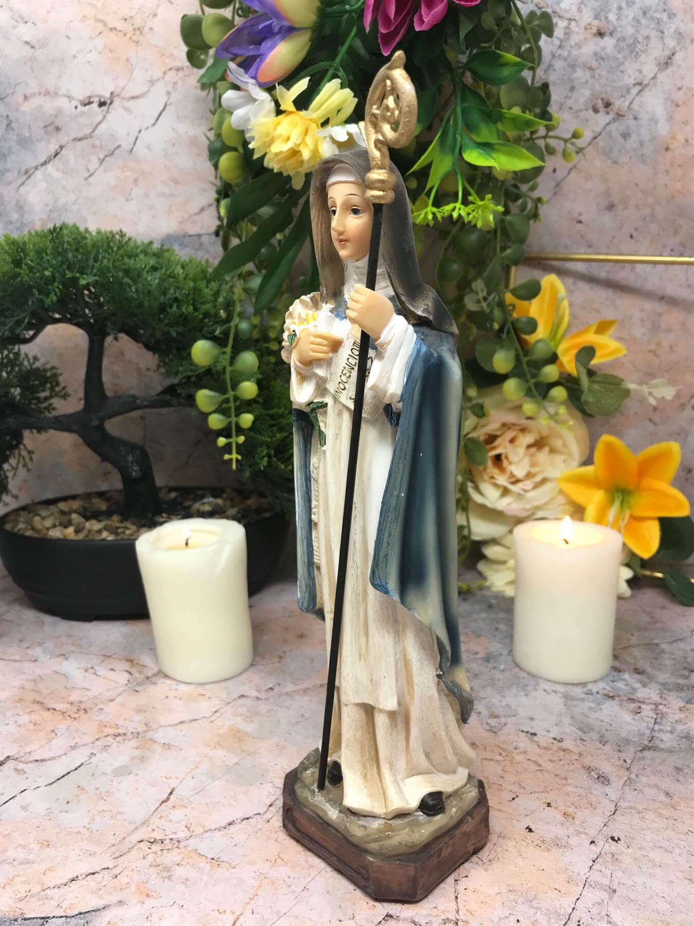 Saint Beatrice Statue Catholic Sculpture Religious Santa Beatriz Beatrix Ornament Figurine