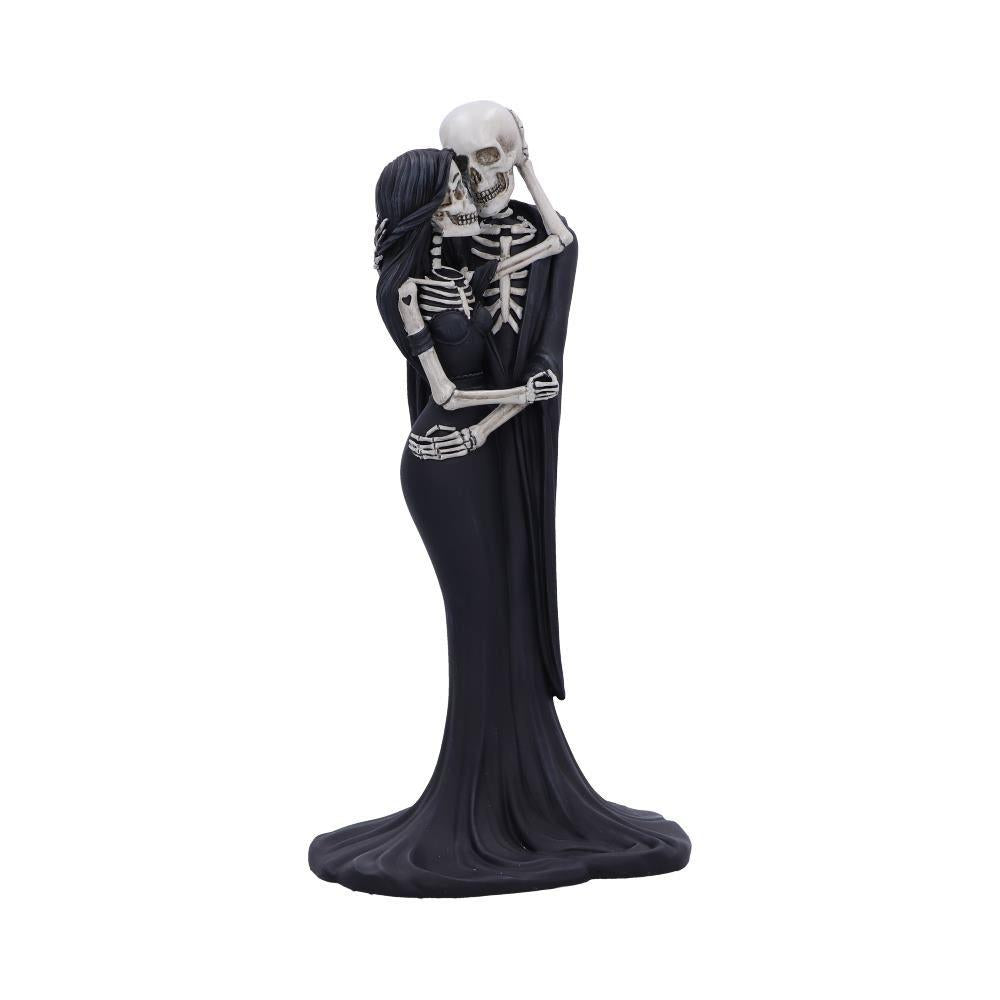 Skeleton Hug Figurine 24cm - Gothic Resin Lovers Statue - Romantic Skeleton Couple Gift