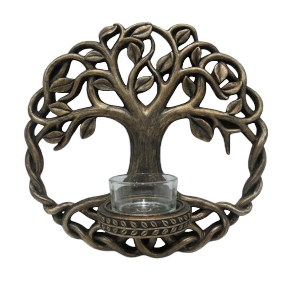 Resin Tree of Life Candle Holder | 19 cm Spiritual and Pagan Decor