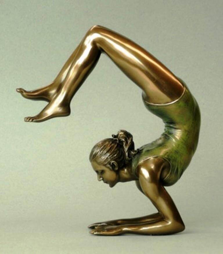 Statue Body Talk Bronze Effect Yoga Female a Veronese Sculpture