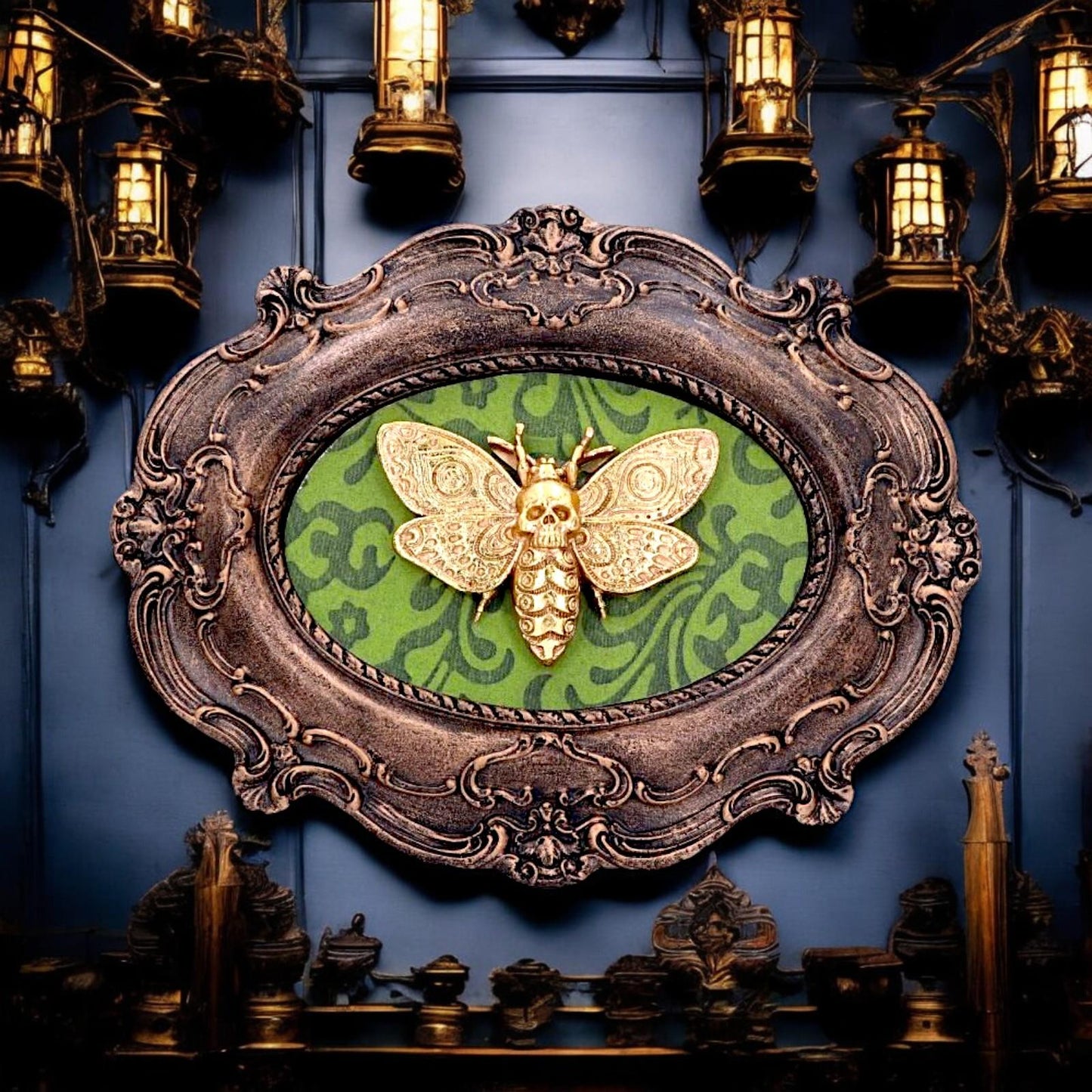 Gothic Moth Wall Plaque Baroque Style Home Decor Ornate Ornament Gift