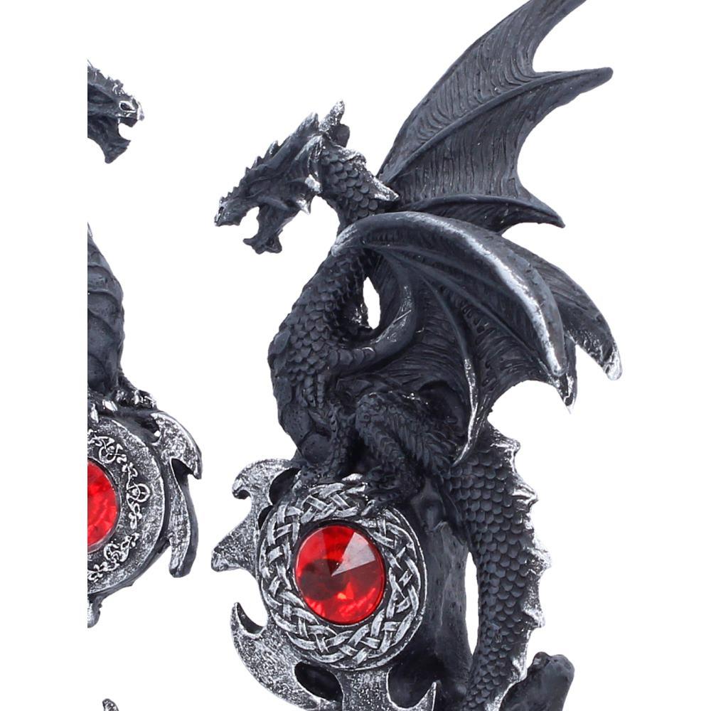 Midnight Protectors Dragon Set Gothic Fantasy Jewelled Statue Ornament Decor