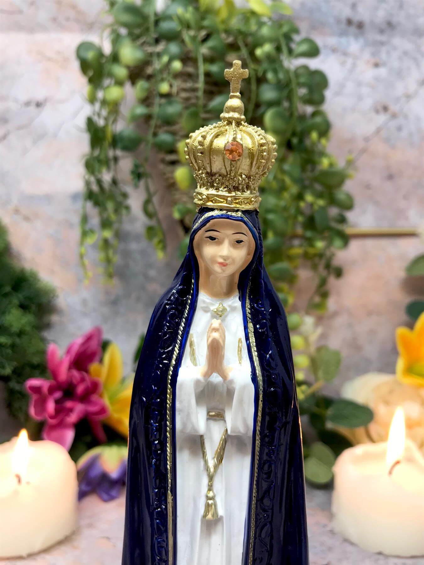 Blessed Virgin Mary Our Lady of Fatima Statue Ornament Figurine for Home or Chapel