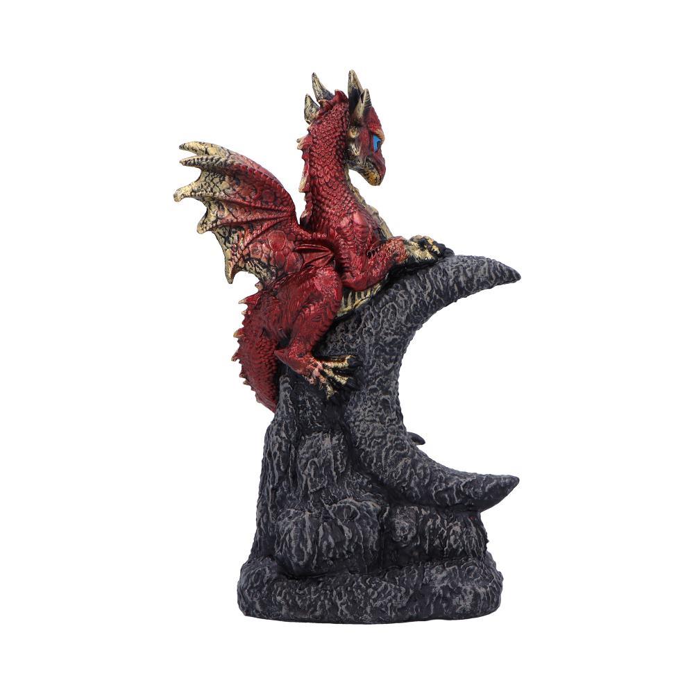 Crescent Moon Dragon Statue Fantasy Figurine Gothic Mythical Creature Art Decor