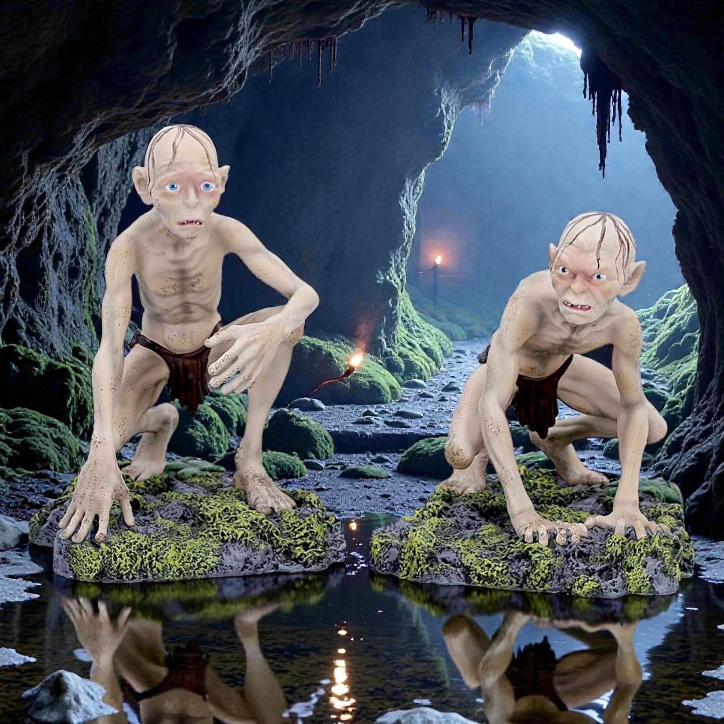 Official Lord of the Rings Gollum Smeagol Figurines Set Fantasy Collectible Decor