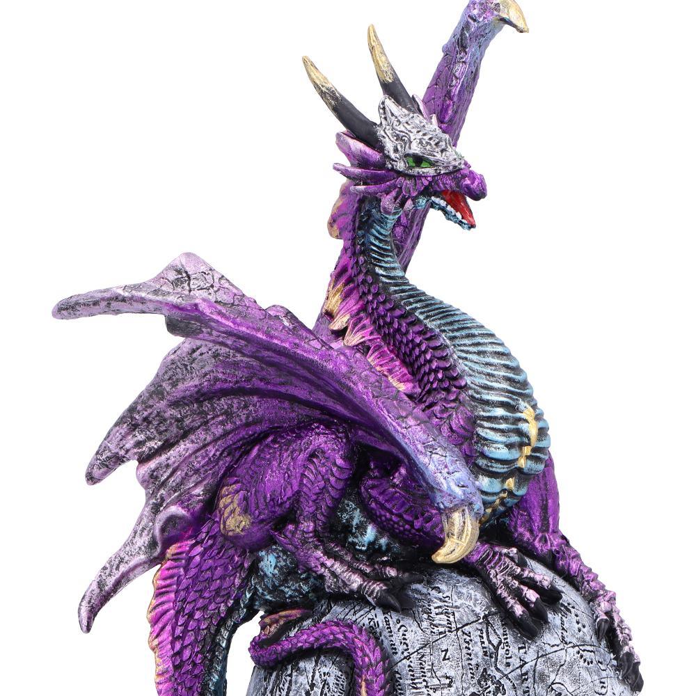 Mystical Dragon on Skull And Book Statue Gothic Decor Fantasy Figurine Ornament