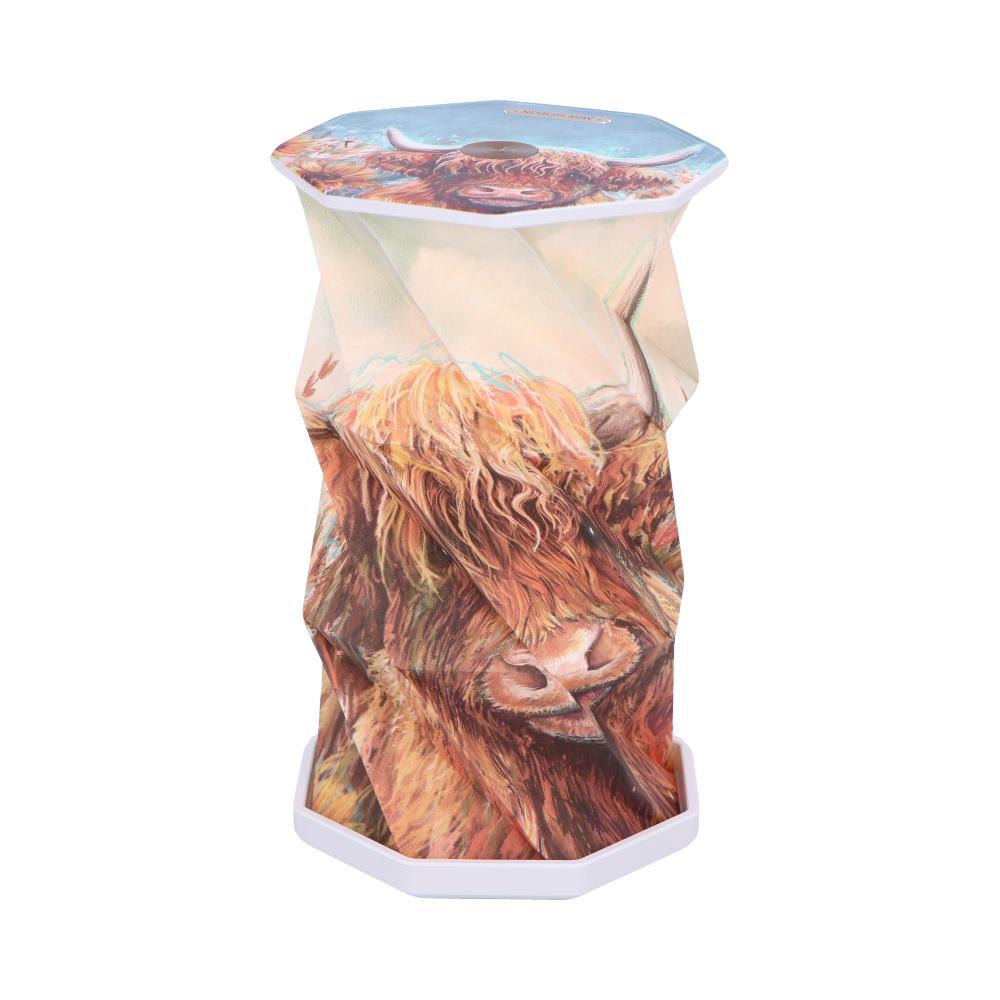 Highland Cow Foldable USB LED Lamp Rechargeable Origami Light Rustic Decor
