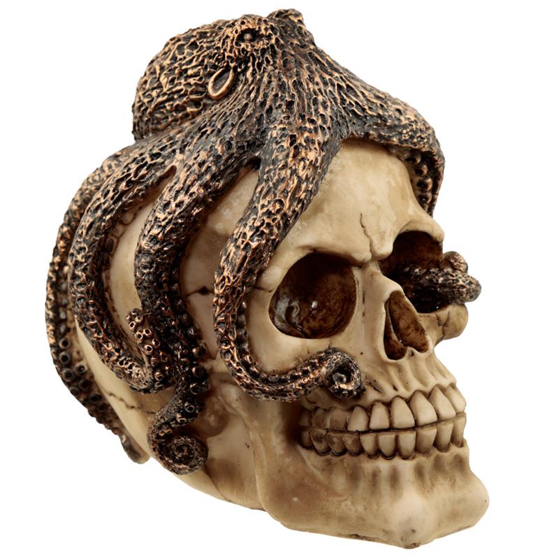 Fantasy Octopus Skull Statue Gothic Steampunk Home Decor Figurine Ornament