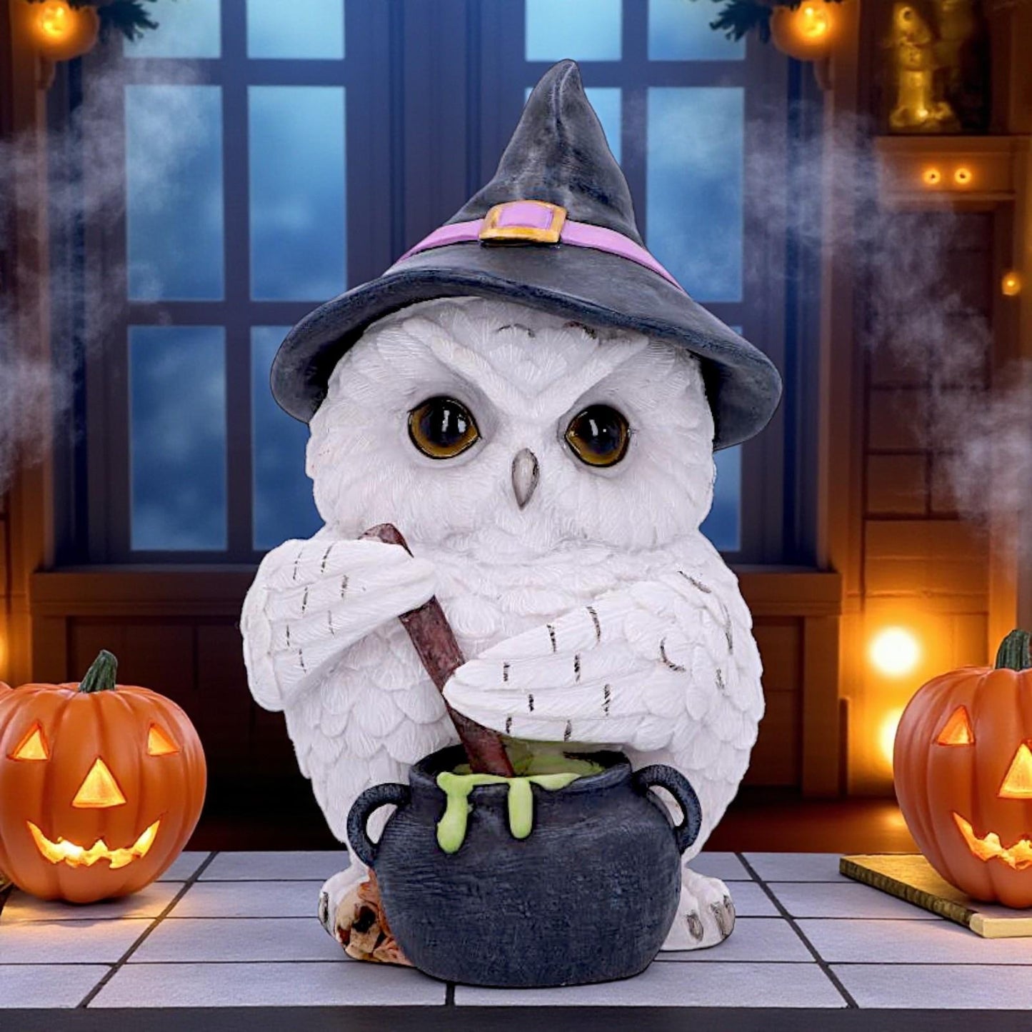 Owl Potion Figurine Witchcraft Halloween Gothic Fantasy Ornament Home Decor