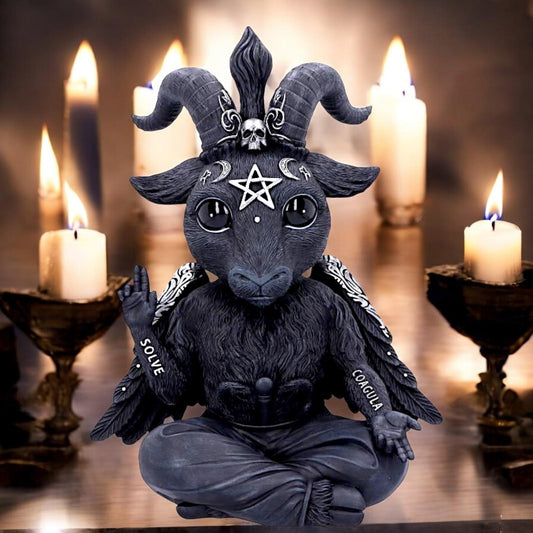 Baphomet Figurine Occult Goat Statue Gothic Fantasy Altar Ornament Wiccan Figurine