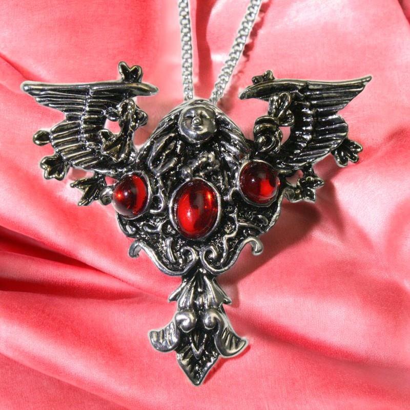 Angel of Midnight Gothic Pendant Necklace – Pewter Fantasy