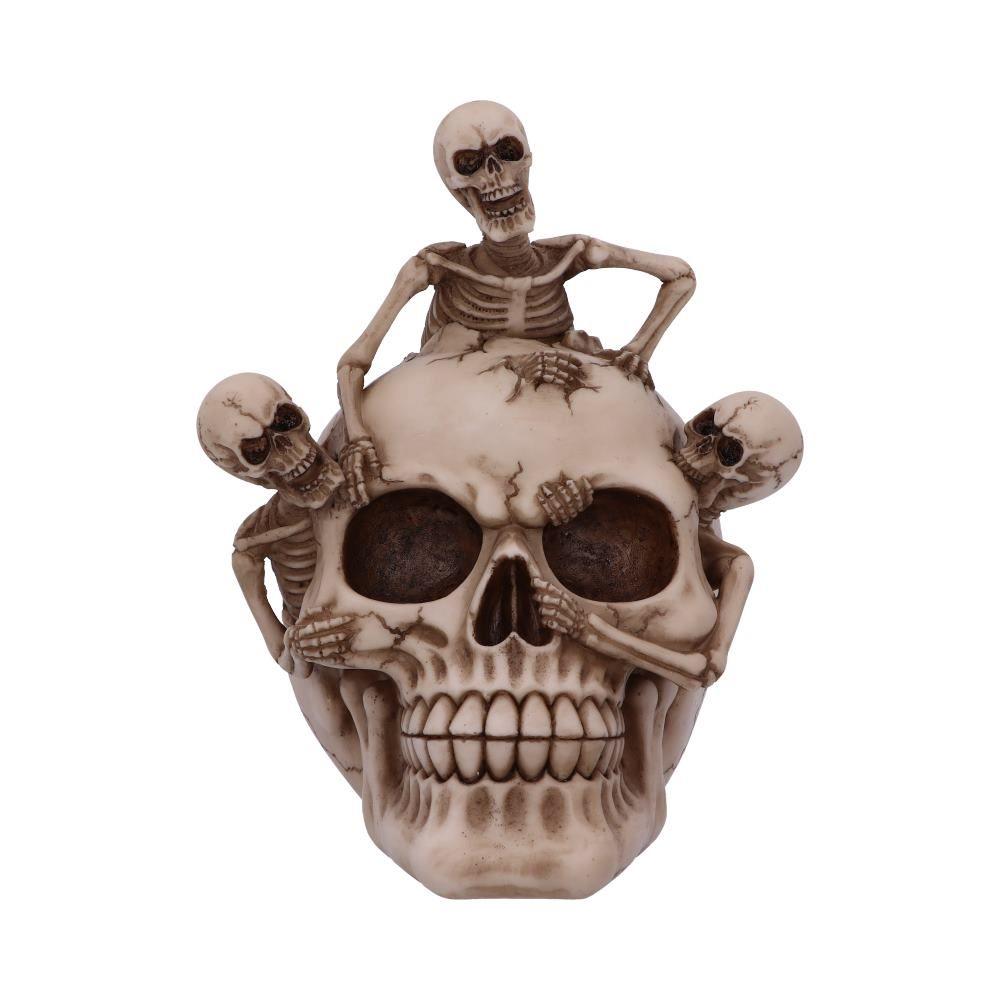 Skeleton Emerging from Skull Ornament Gothic Horror Home Décor Halloween Statue