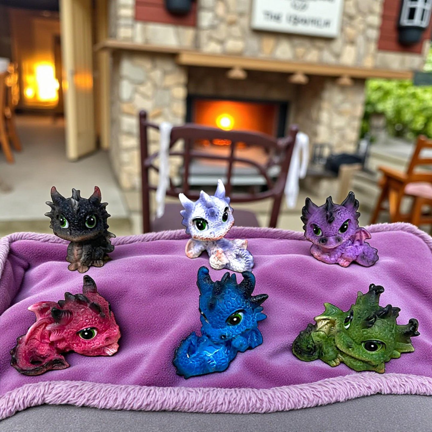 Cute Dragon Figurine Set of 6 Colourful Mini Dragons Fantasy Mythical Creatures
