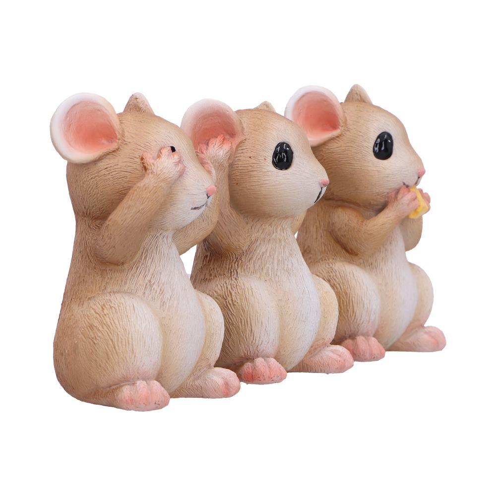 Three Wise Mice Figurines Ornaments Hear No See No Speak No Evil Cute Decor