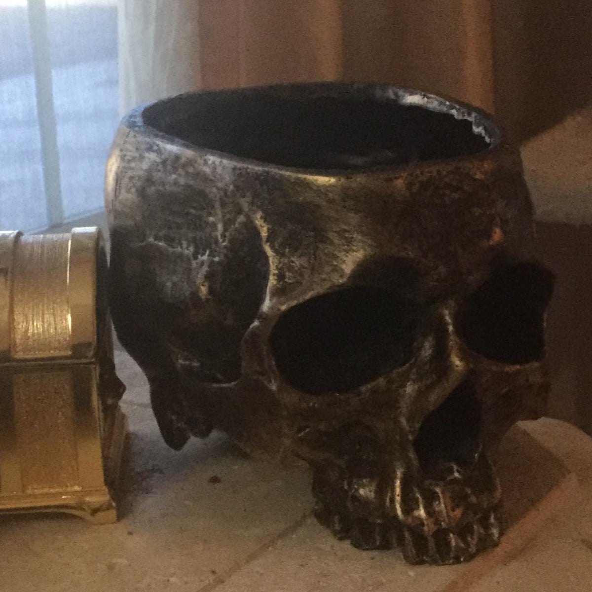 Halloween Prop Creative Resin Skull Flowerpot