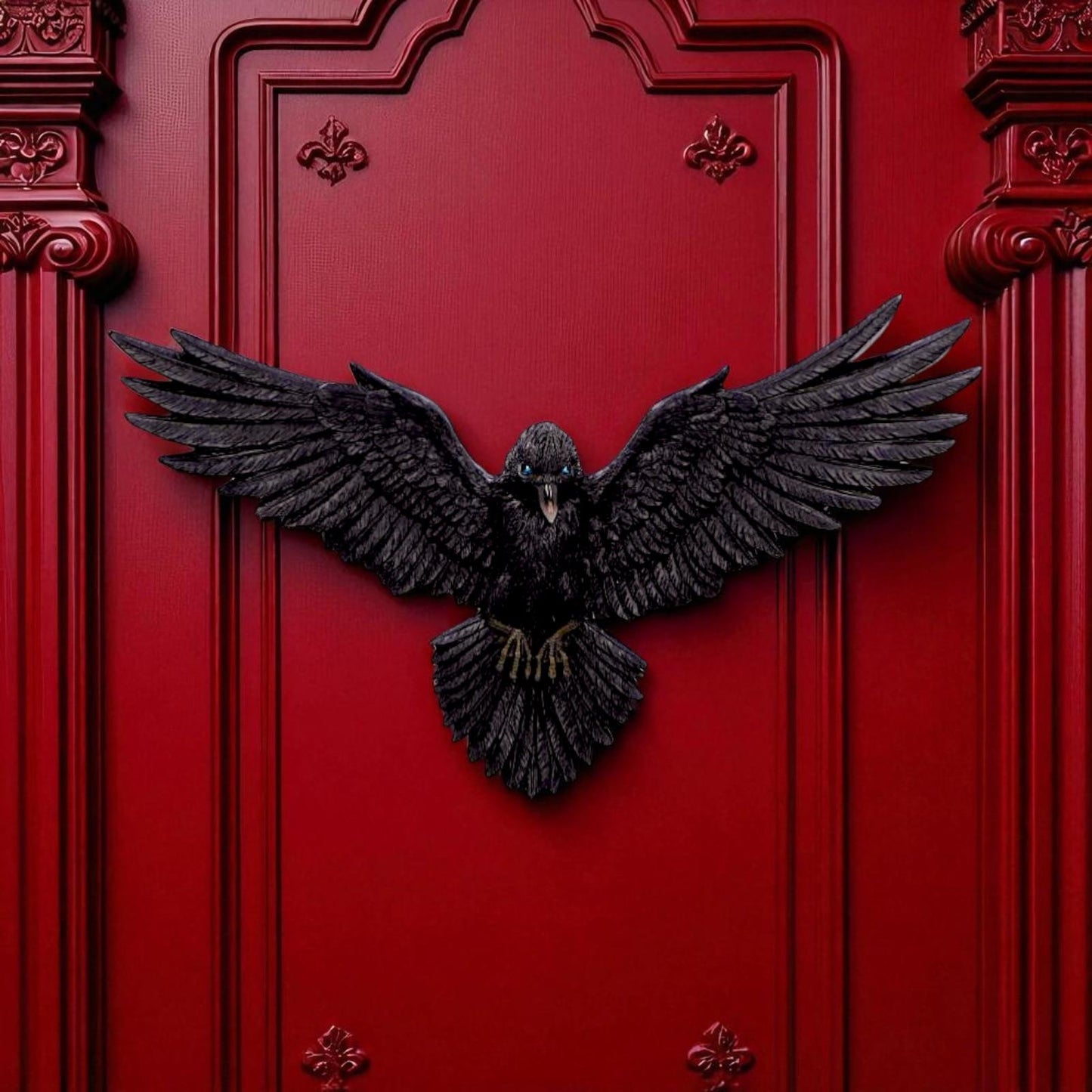 Mystical Black Raven Wall Ornament Decoration Fantasy Gothic Plaque  Art Decor