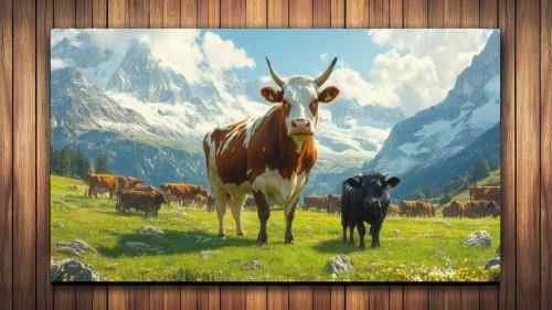 Vintage Farm Cow Metal Sign Rustic Wall Plaque 30x20cm | Country Kitchen Decor