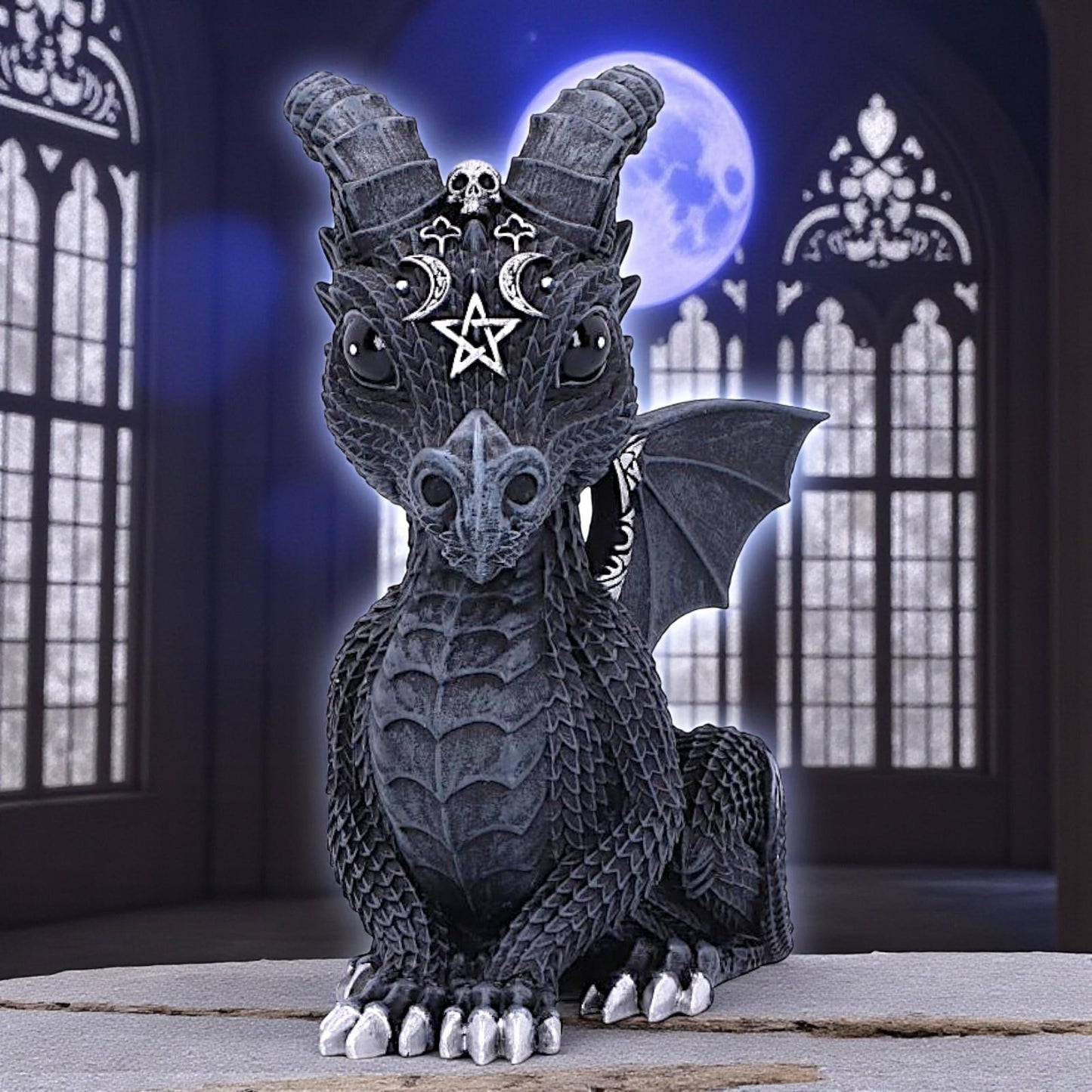 Gothic Lucifly Dragon Figurine Occult Mythical Creature Ornament Home Decor