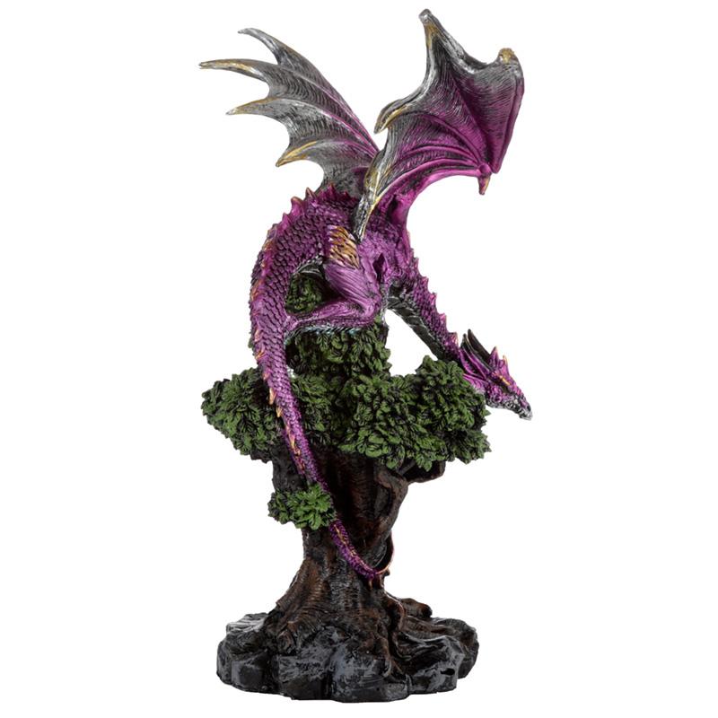 Majestic Purple Gothic Dragon Figurine Large Resin Fantasy Statue Ornament 31 cm