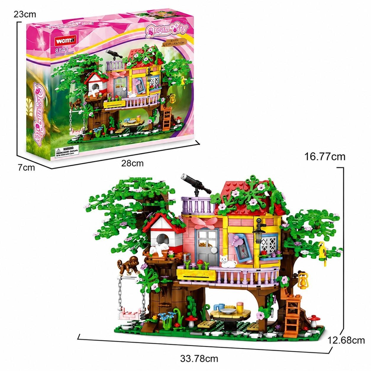 Treehouse 840 Piece Brick Construction Model Set Kids Girls Creative Toy Puzzle