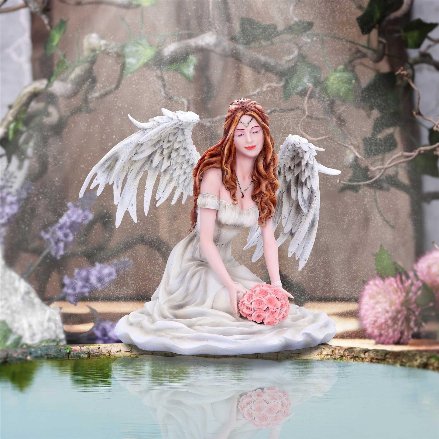 Enchanting Angelic Angel Figurine Mystical Fantasy Sculpture Home Decor Boxed