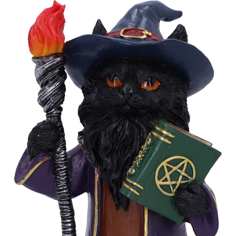 Magical Sorcerer Cat Figurine Wizard Ornament Wiccan Gothic Gift Witchcraft Decor