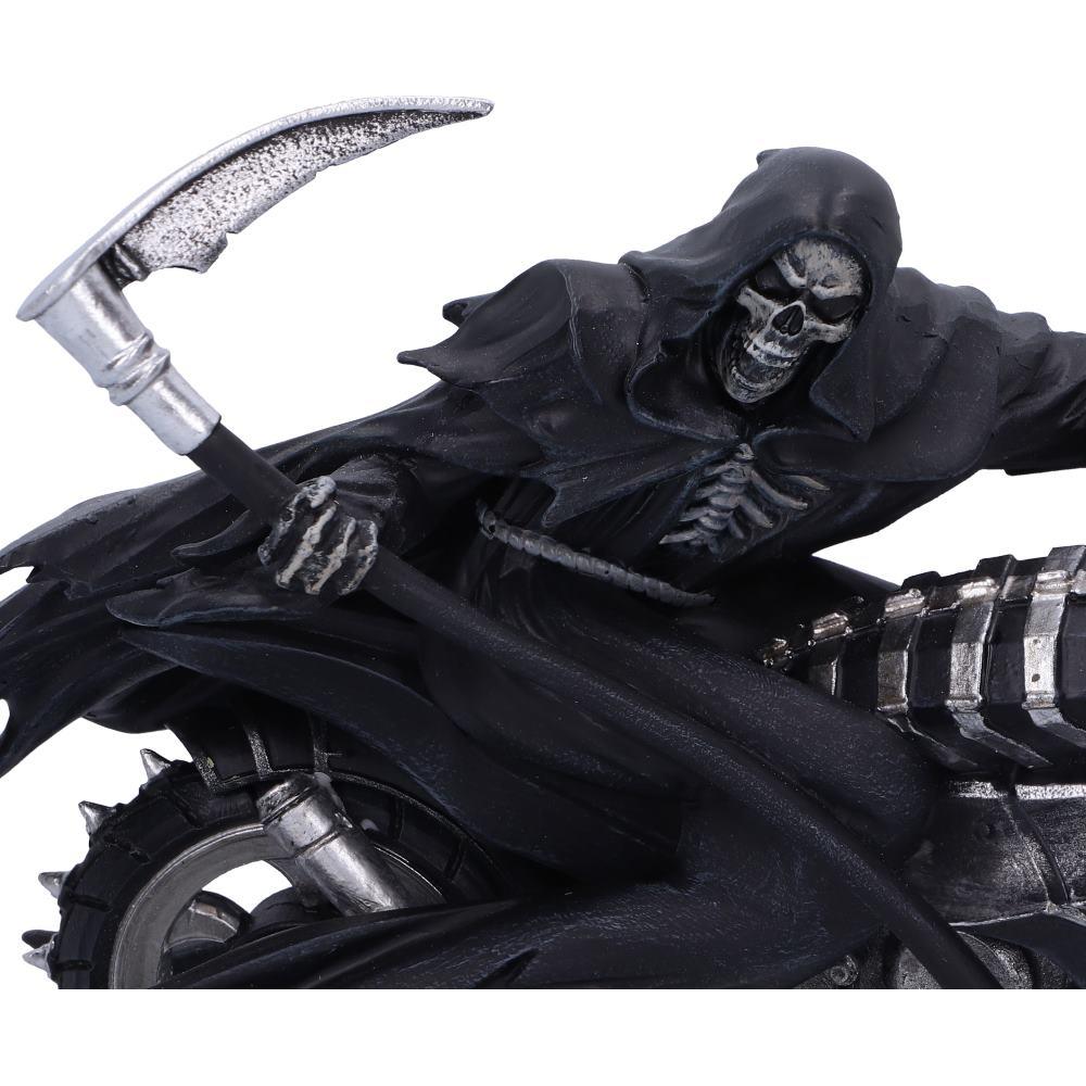 JR Grim Reaper on Motorcycle Figurine Gothic Biker Skull Statue Skeleton Horror Gift