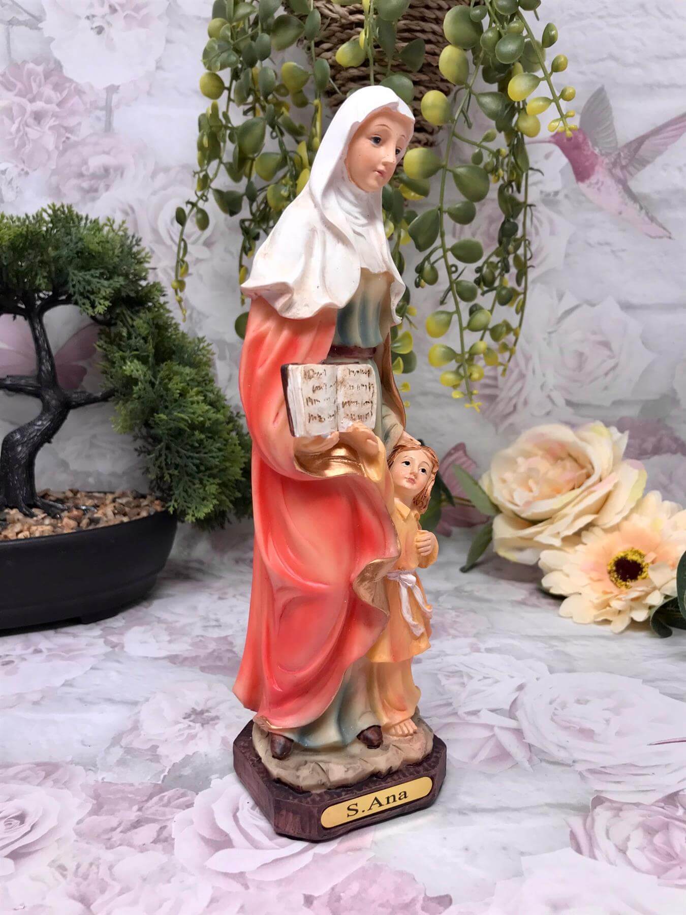 Saint Anne Statue Catholic Saint Sculpture Religious Santa Ana Ornament Figurine 23 cm