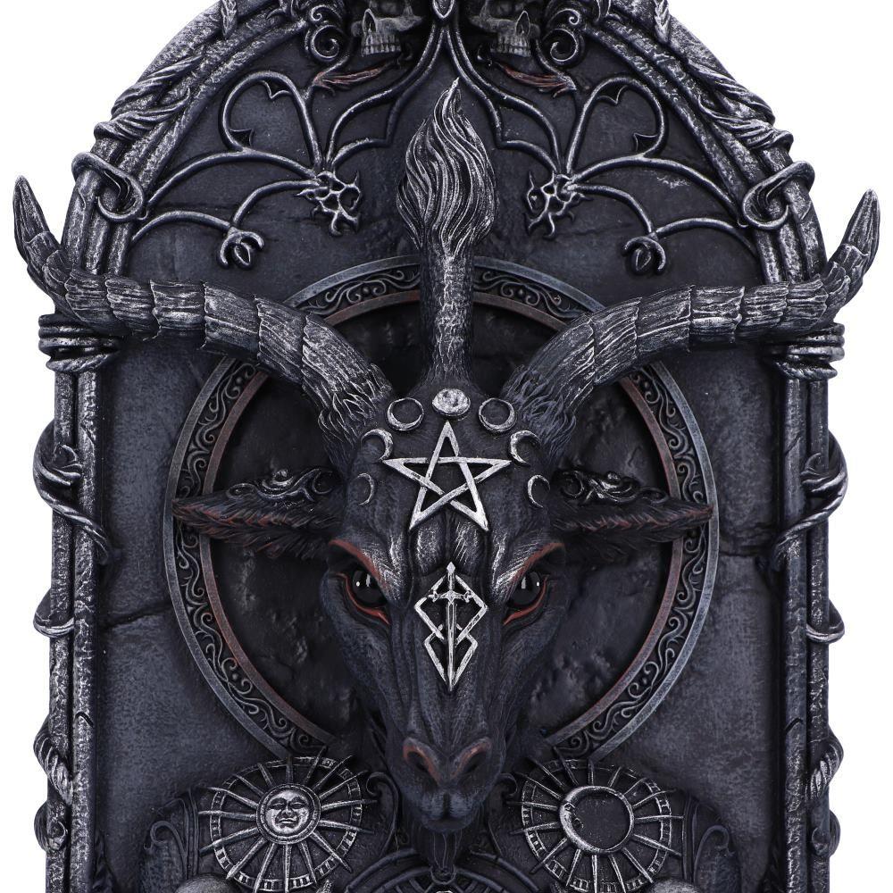 Baphomet Gothic Wall Plaque Occult Altar Art Decor Mystical Resin Artwork Statue