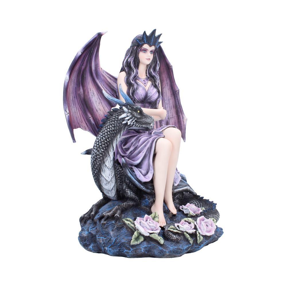 Enchantress Fairy Figurine Fantasy Gothic Dragon Rider Purple Wings Mythical Art