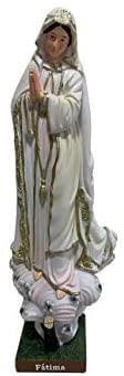 Blessed Virgin Mary Our Lady of Fatima Statue Ornament Figurine Figure Coloured Sculpture