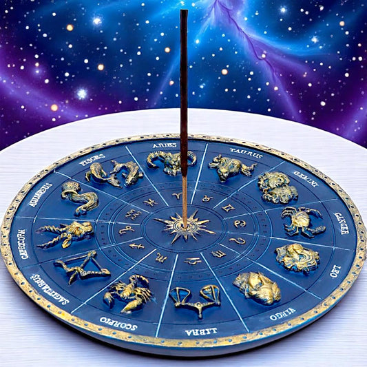Astrology Zodiac Wheel Incense Burner Horoscope Holder Witchcraft Home Decor