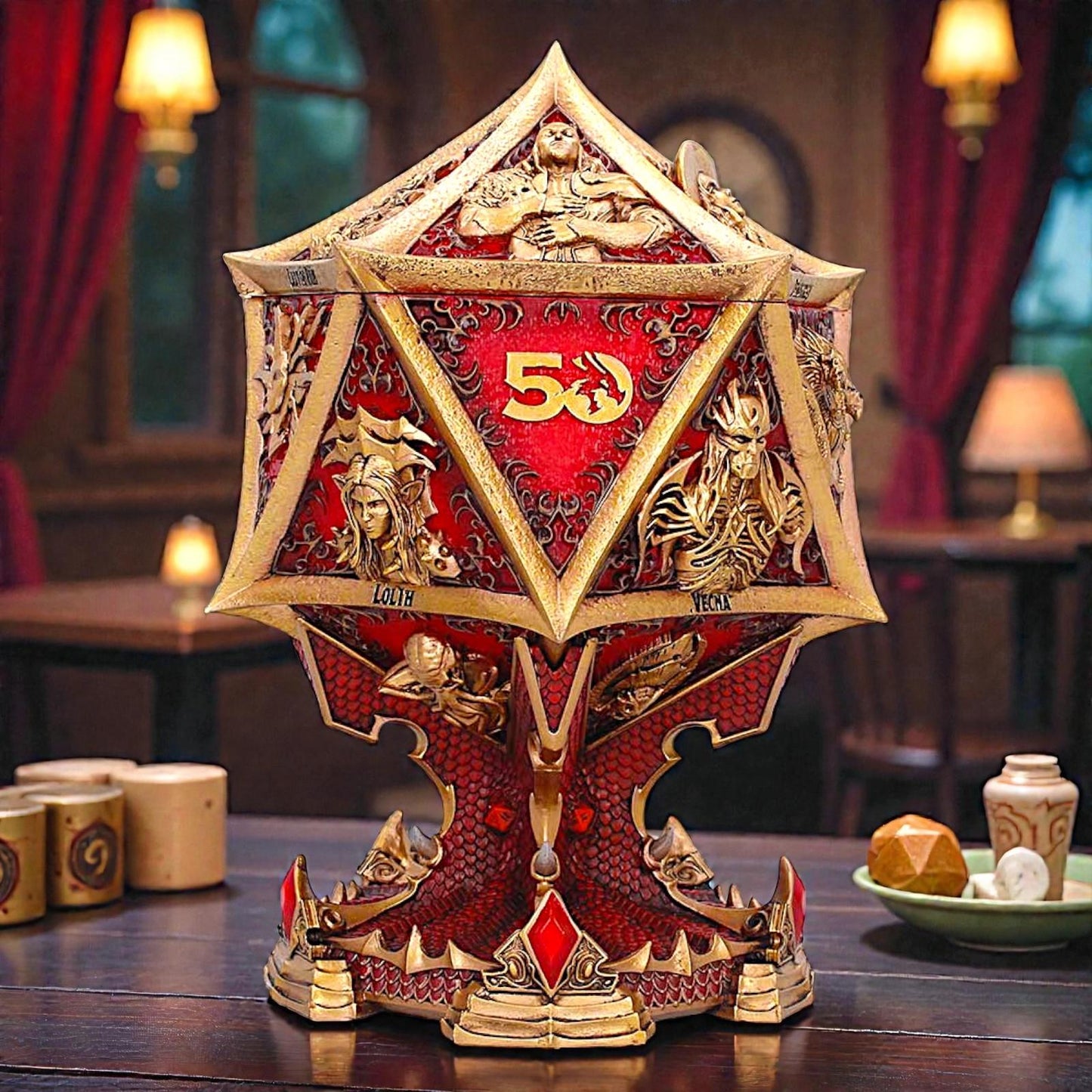 Dungeons & Dragons 50th Anniversary Collector Box Statue Figurine D20 Display