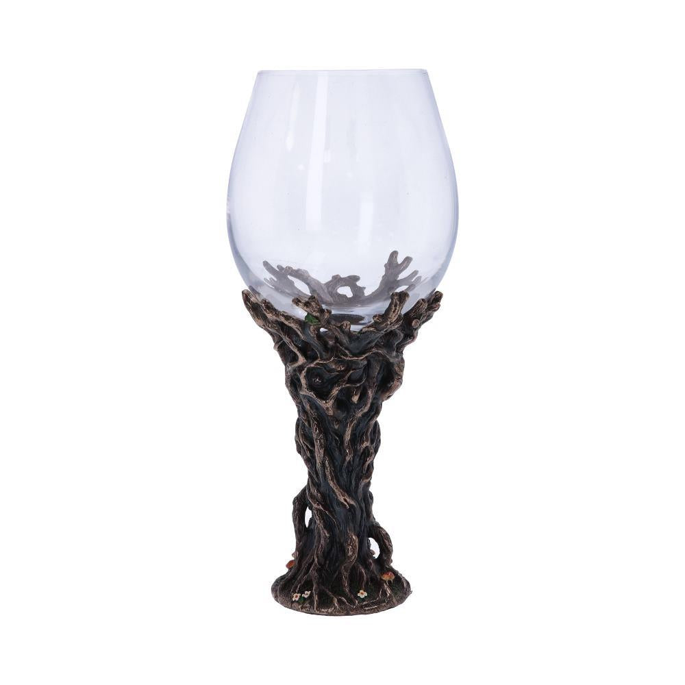 Spirit of the Forest Goblet Ancient Green Man Chalice Pagan Glass Wiccan Decor