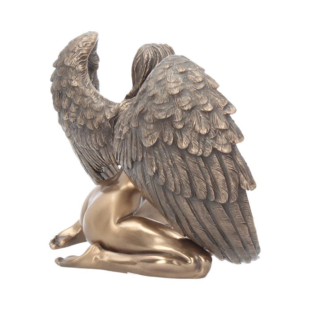 Bronze Angel Nude Figurine Gothic Fallen Angel Statue Sensual Winged Sculpture