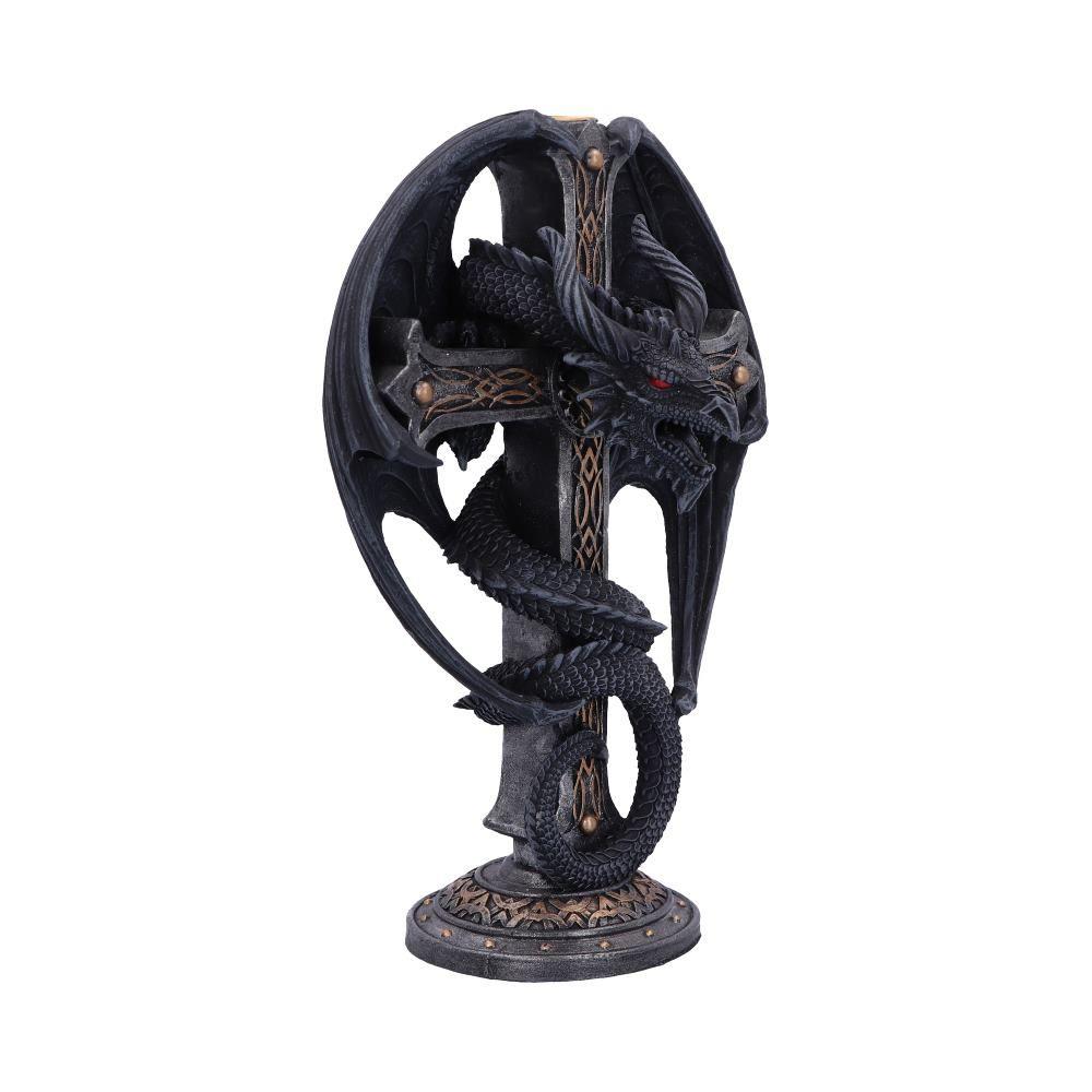 Gothic Dragon Candle Holder – 24.5cm Hand-Painted Resin Fantasy Ornament Decor