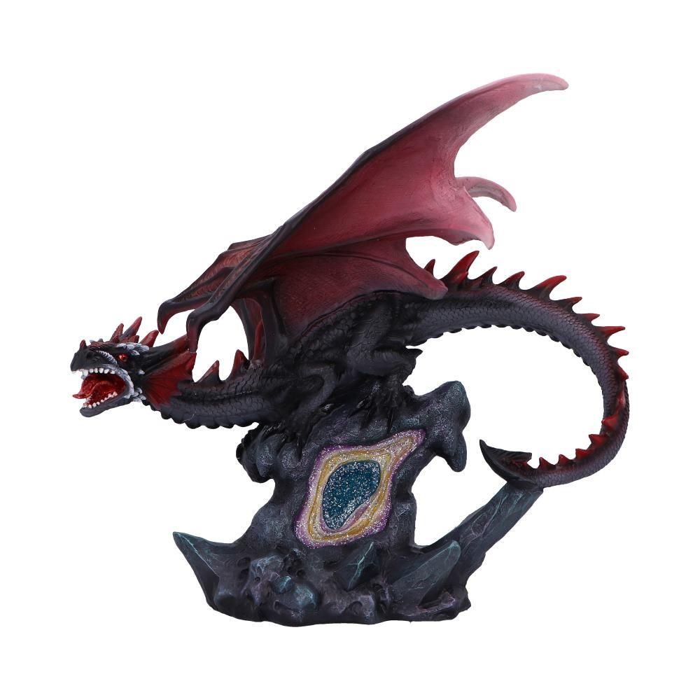 Majestic Fantasy Dragon Figurine with LED Light Up Base Mystical Crystal Core Art Decor
