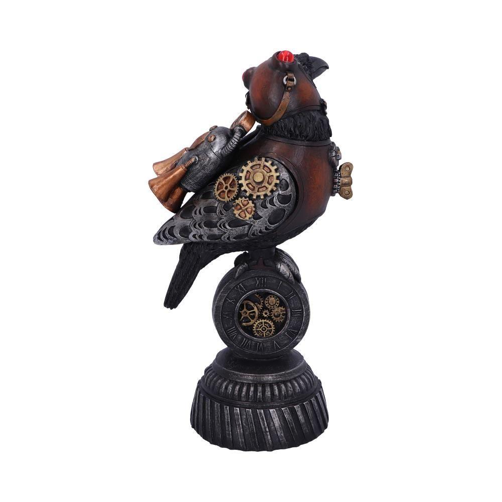 Steampunk Raven Statue - Victorian Mechanical Bird Figurine Gothic Home Decor 24cm